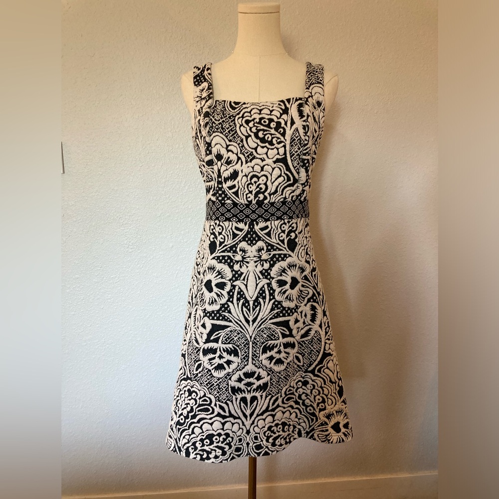 Anthropologie Ett:Twa Black and White Floral Dress